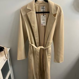 NWT zara leather trench